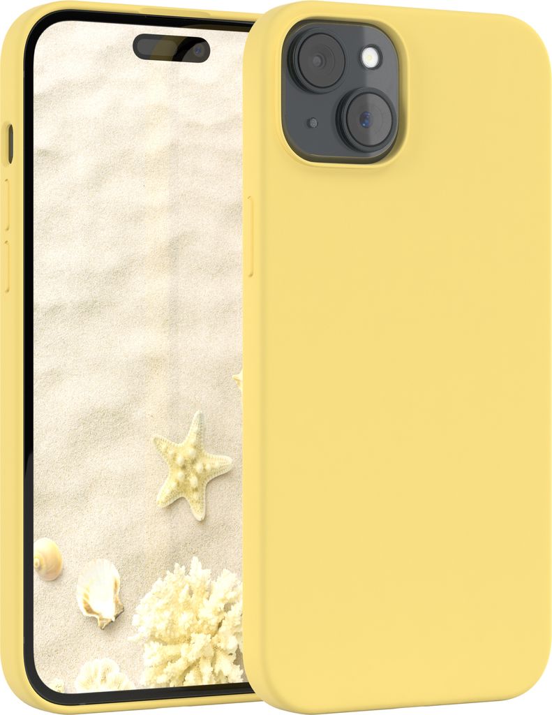EAZY CASE Silikonhülle für Apple iPhone 15 Plus Silikon Backcover Schutz in Gelb