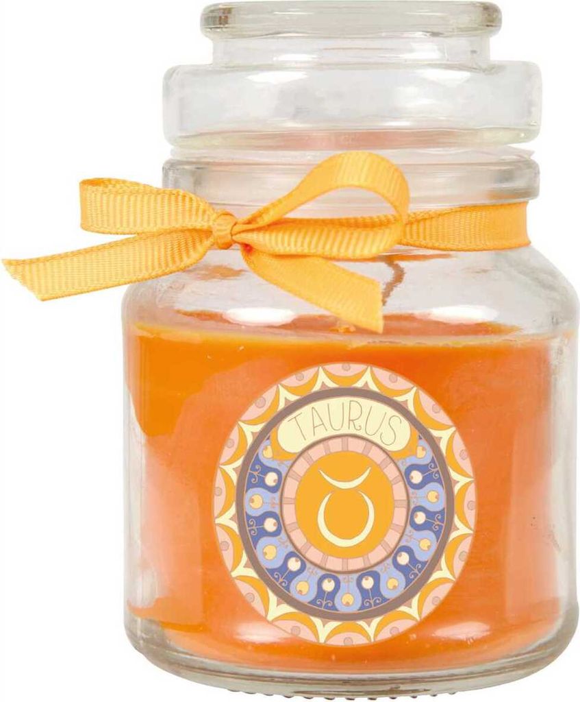 HS Candle "Sternzeichen" Duftkerze im Bonbonglas ( Stier ) - viele Motive zur Auswahl, 120g - Brenndauer bis zu 30 Std - Taurus