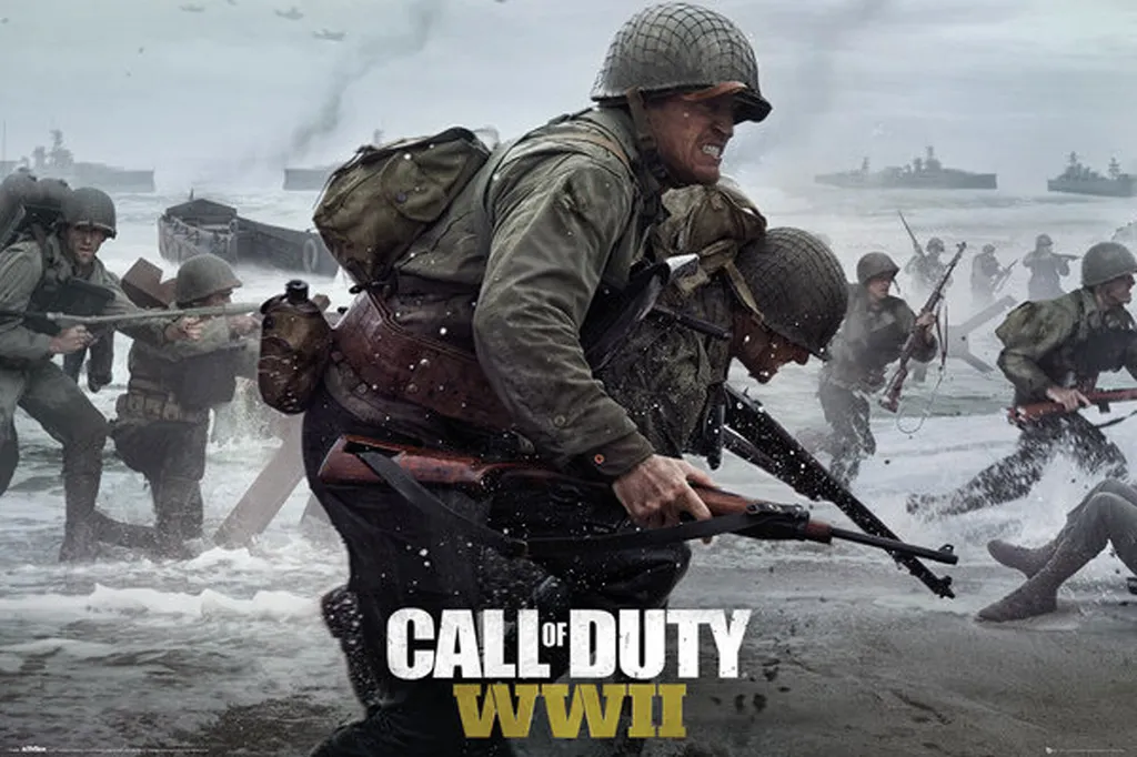 Set Poster CoD WWII Stronghold + Supporto Legno 92cm Originale