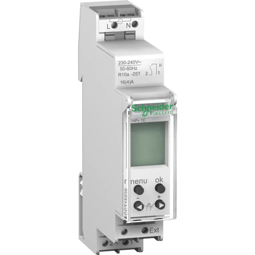 Schneider Electric Acti 9, IHP+1C 18mm Digitale Zeitschaltuhr mit Wochenprogrammierung CCT15838