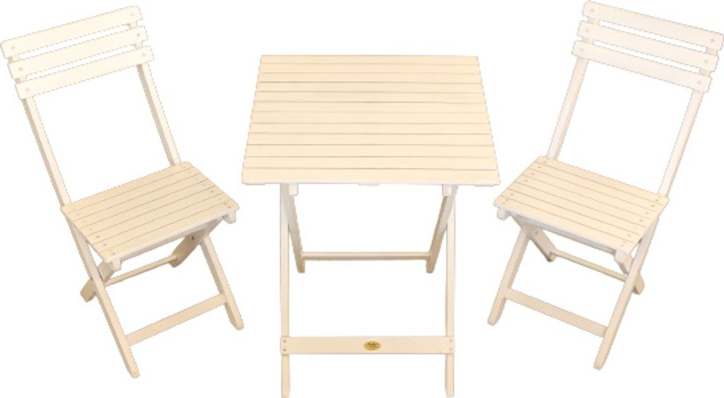 Gartenset Bistro 3 teilig weiß gewischt