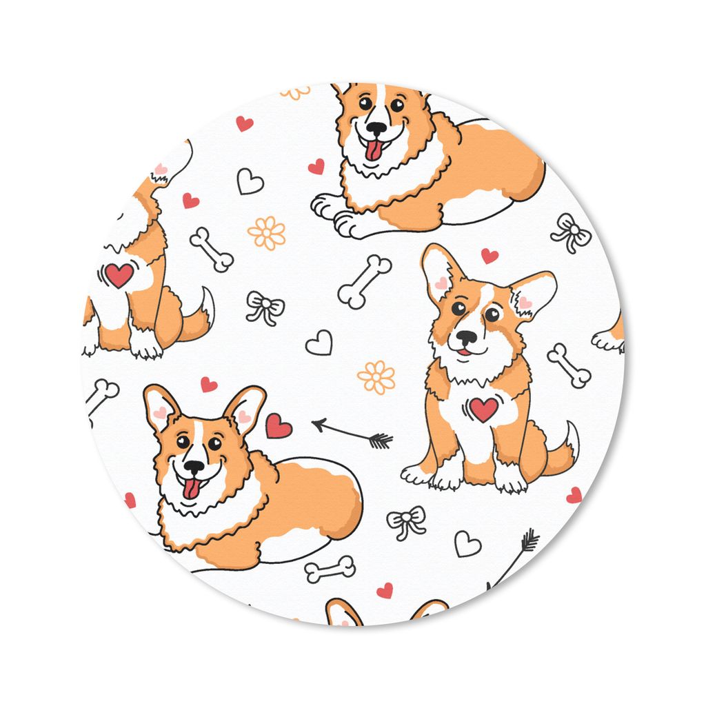 MuchoWow Mauspad Mousepad Hund - Corgi - Muster 40x40 cm - Mousepads - Maus Mat - Pad - Mausunterlage - Schreibtisch Accessoires