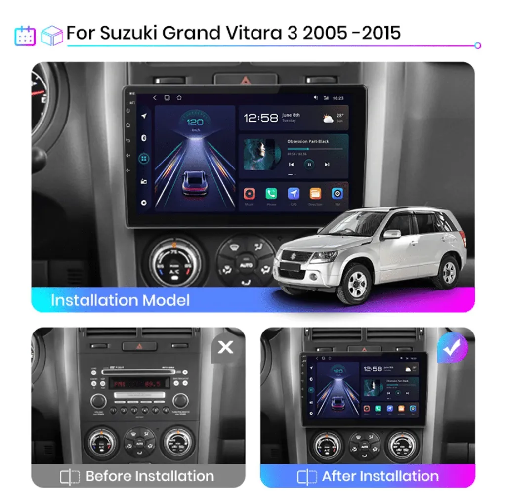 Poste Radio Android Suzuki Grand Vitara 3 avec Bluetooth et Écran Tactile - 2
