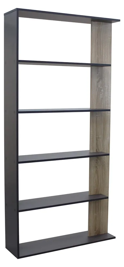 Bibliothèque de Bureau Noire Elegance 5 Étagères pour Livres et Dossiers