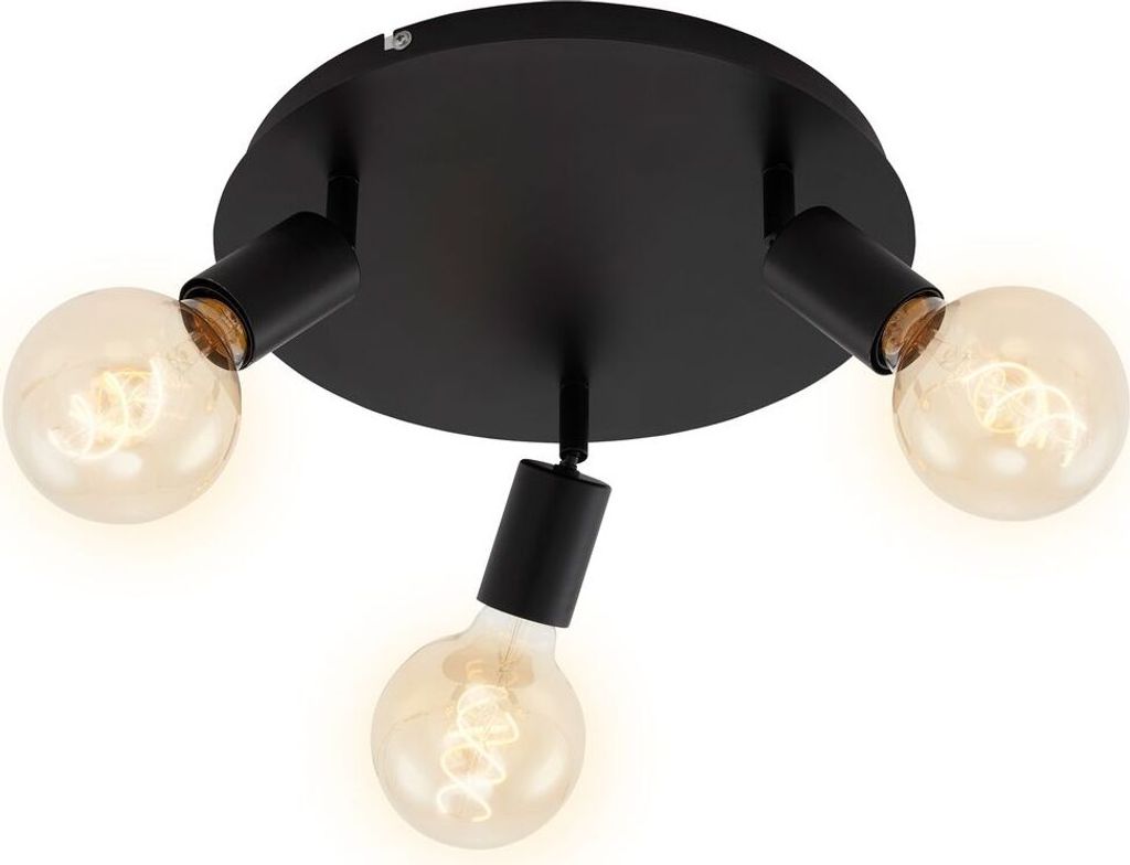 Deckenleuchte Deckenlampe schwenkbar drehbar 3xE27 60W Produktbild 