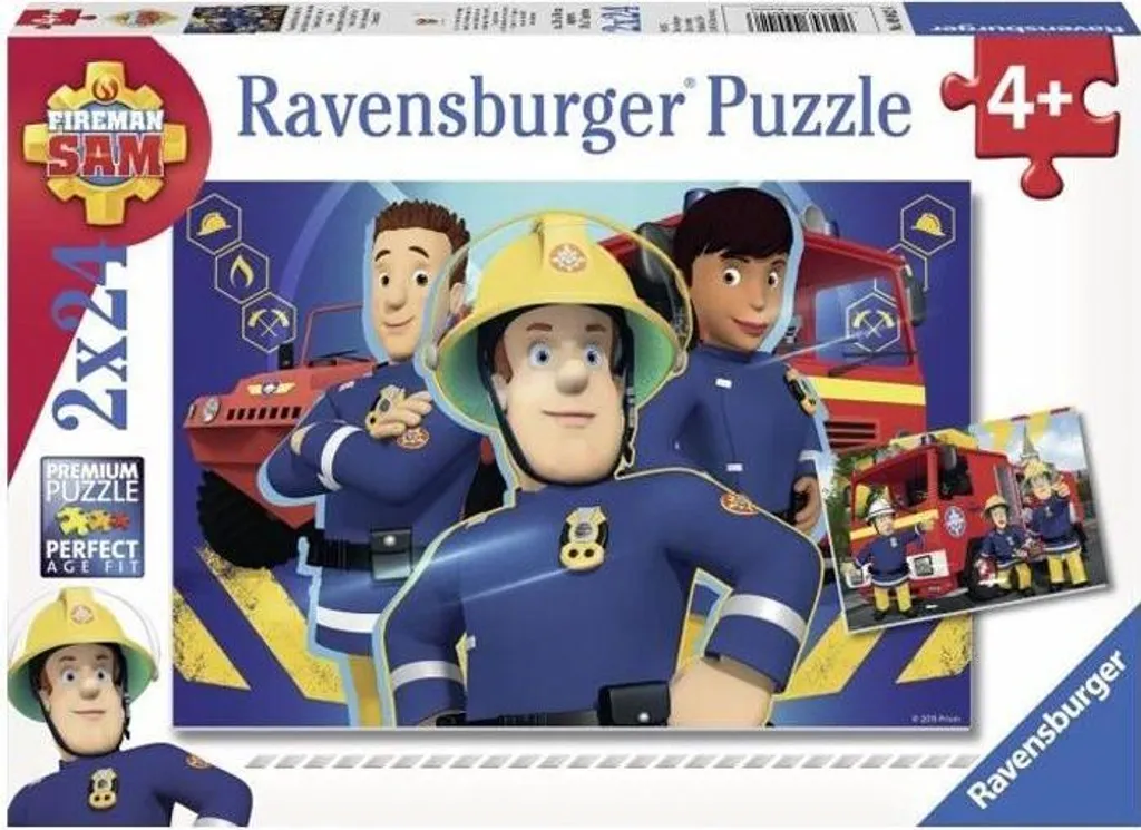 Puzzle Enfant Sam Le Pompier Ravensburger 2x24 Pièces et Posters Inclus