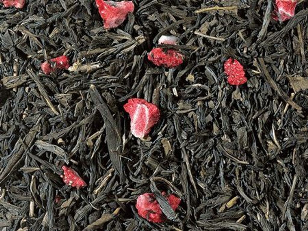 1 kg Grüntee China Sencha entkoff. Kinder+Senioren (Erdbeer-Note) aromatisiert