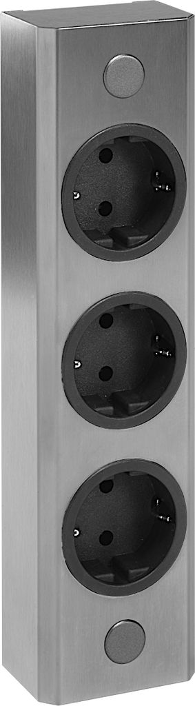 Aufbausteckdose ST 3005/240 in EDELSTAHL mit 3 Steckplätzen Produktbild 