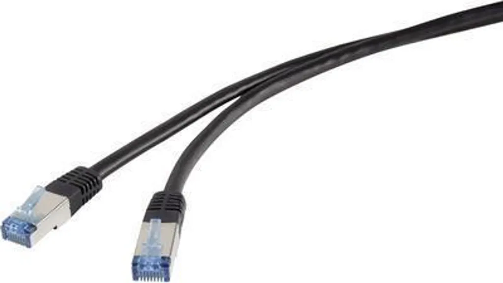 Câble Ethernet RJ45 Cat6a S/FTP 20m Noir pour Réseau Haut Débit