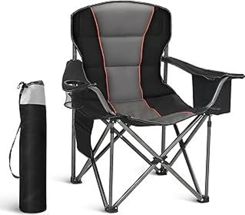 KingCamp Moonchair - Sedia da campeggio pieghevole fino a 150 kg, con portabicchieri, extra large, pieghevole, rotonda, per adulti, extra large, per sport, festival, prato, balcone