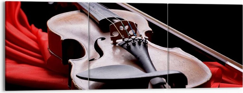 Bild auf Leinwand - Leinwandbild - Violine Harmonie Instrument Musik - 150x50cm - Wand Bild - Wanddeko - Leinwanddruck - Bilder - Kunstdruck - Lein...