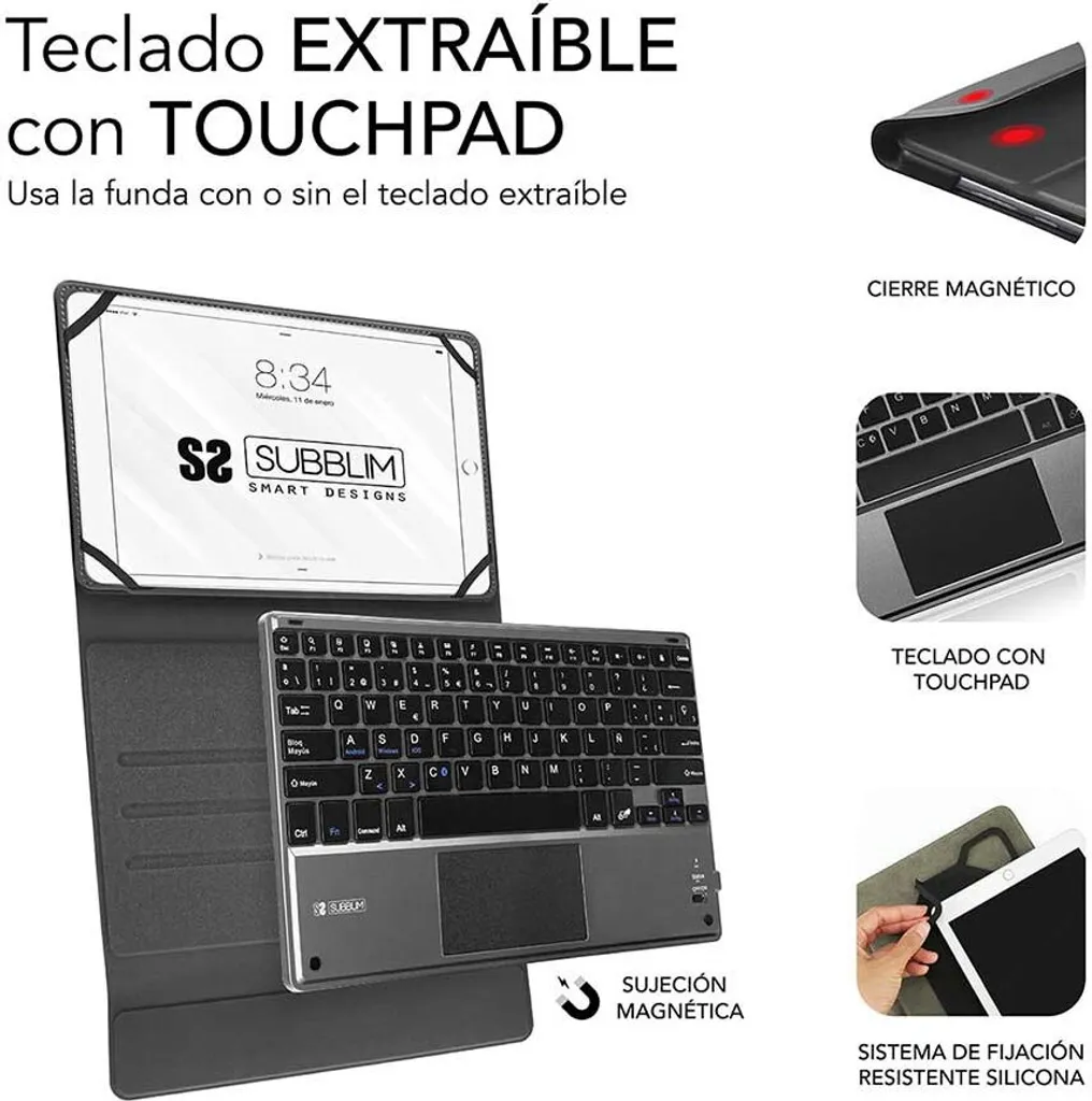 Recensione Subblim Keytab Pro: Custodia Tastiera Bluetooth Touchpad - 5