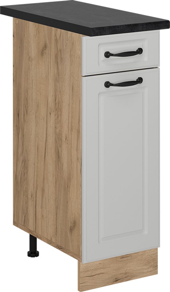 Küchenunterschrank Vicco R-Line Weiß Landhaus 30 cm , AP Anthrazit, Model 53445