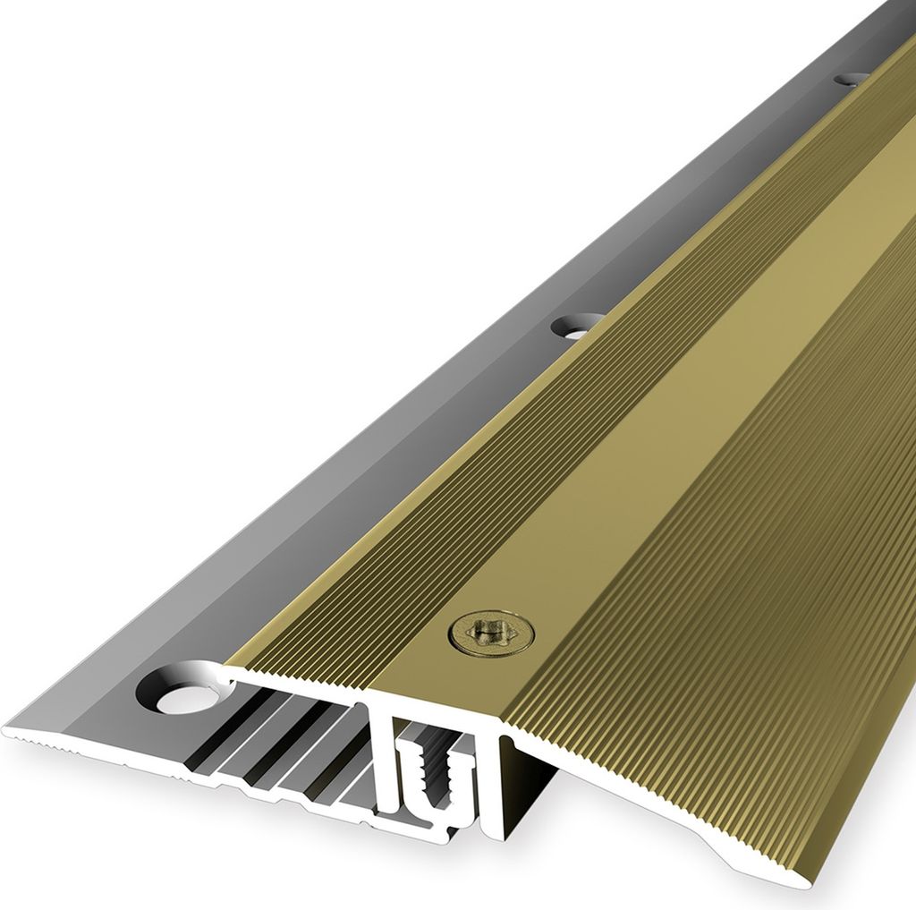 PROVISTON | Ausgleichsprofil | Übergangsprofil | Breite: 44 mm | Höhenausgleich: 6.5 - 16 mm | Länge: 1000 mm | Aluminiumprofil | Gold | 1 Stück