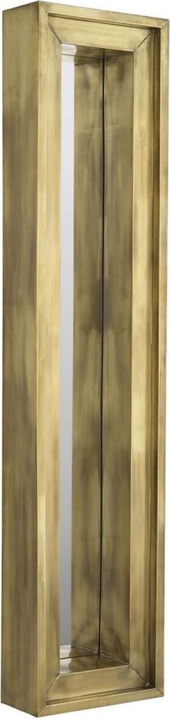 Casa Padrino Luxus Wandspiegel Vintage Messingfarben 45 x 20 x H. 200 cm - Wohnzimmer Spiegel - Schlafzimmer Spiegel - Garderoben Spiegel - Luxus M...