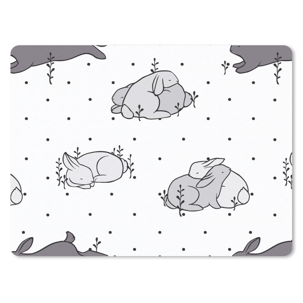 MuchoWow Mauspad Mousepad Kaninchen - Tiere - Schlaf - Kinder - Verhaltensmuster 23x19 cm - Mousepads - Maus Mat - Pad - Mausunterlage - Schreibt...