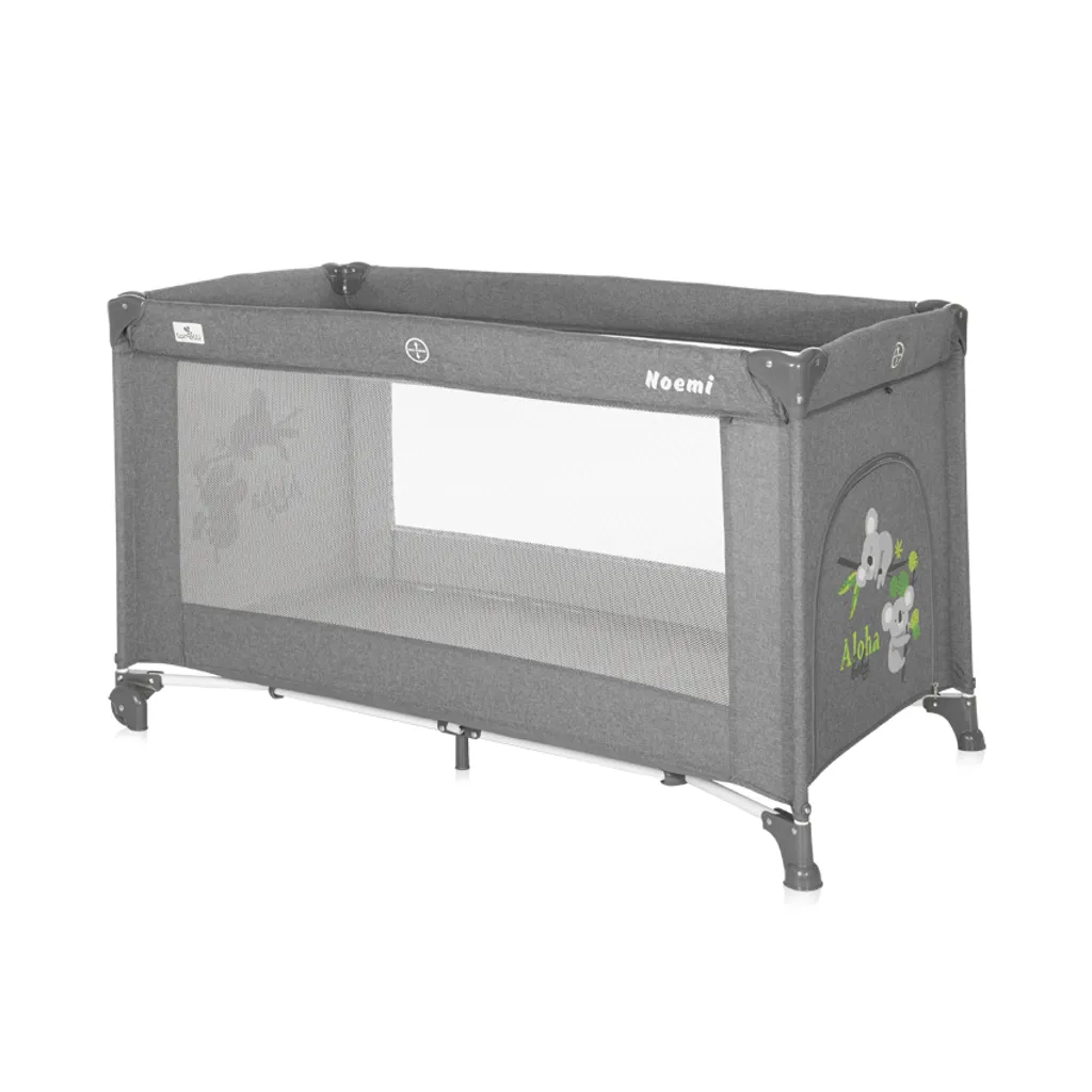 Lit de voyage Lorelli Noemi 1 couche Gris Koalas : Confort Nomade