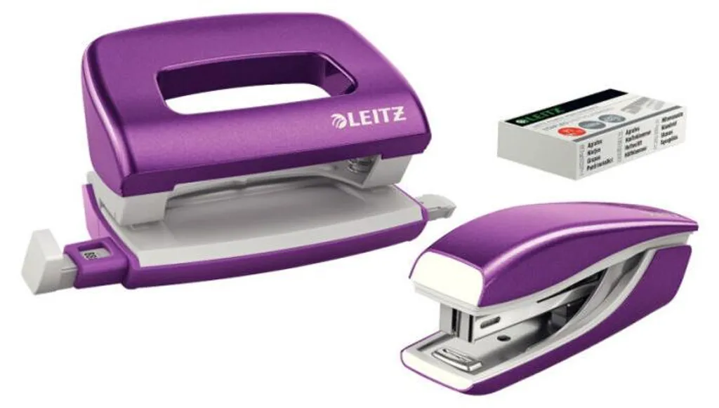 Set Mini Perforateur et Agrafeuse de Bureau Leitz NeXXt WOW Violet
