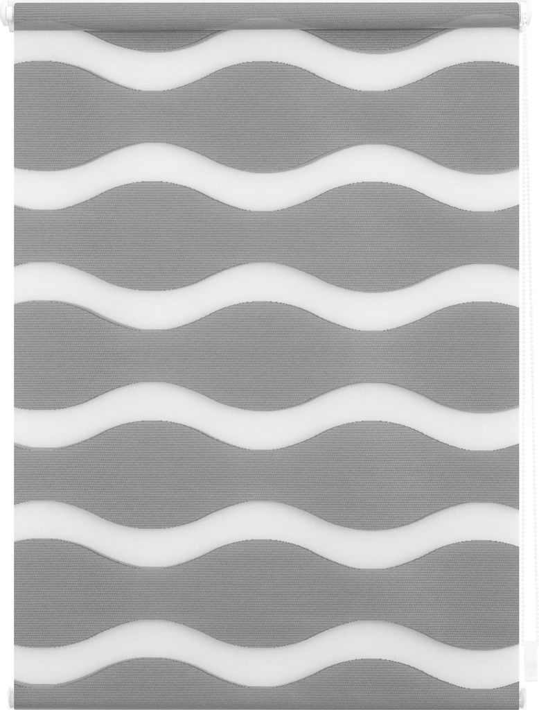 Duo Rollo Welle Klemmfix, ohne Bohren Grau 90 cm x 15