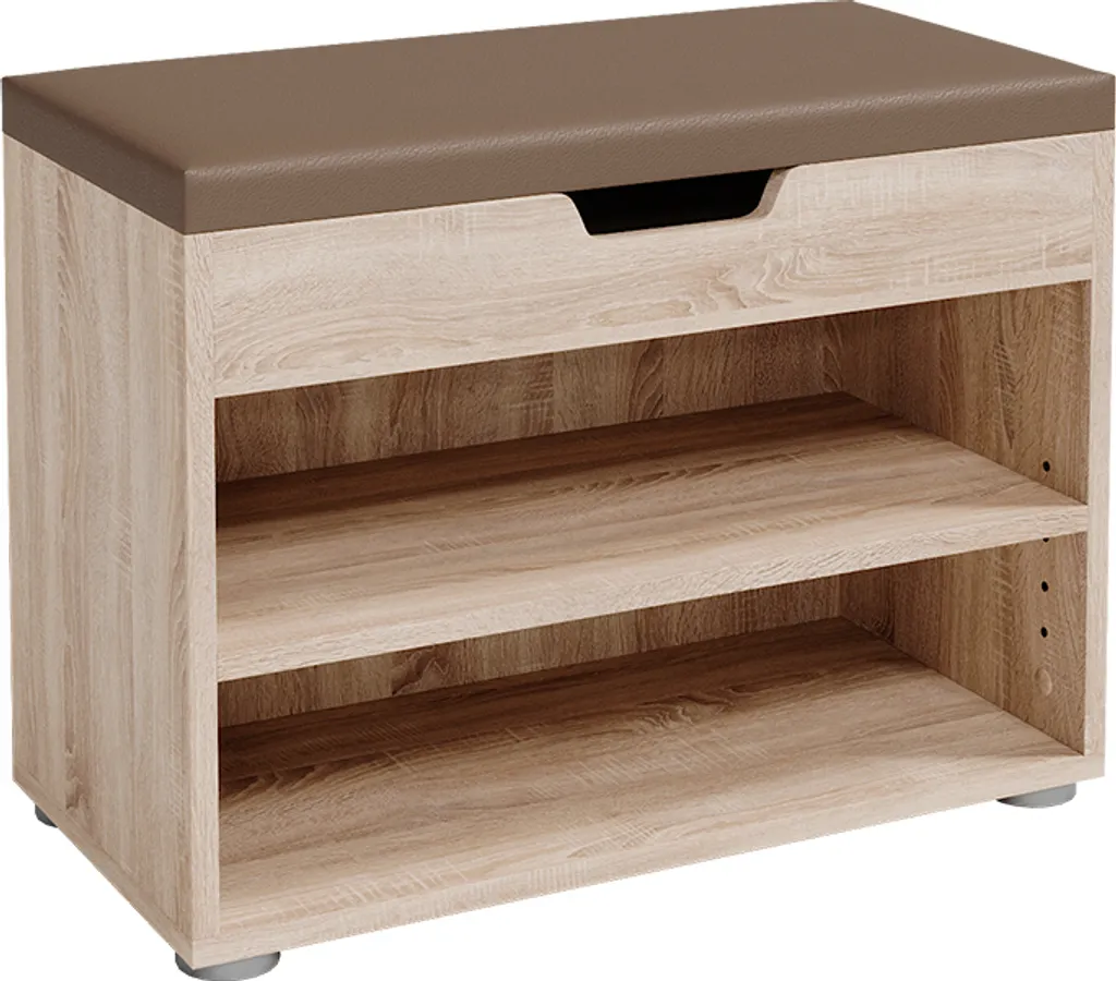 Meuble chaussures Vicco Rolfe Sonoma 60cm - Banc de rangement d'entrée