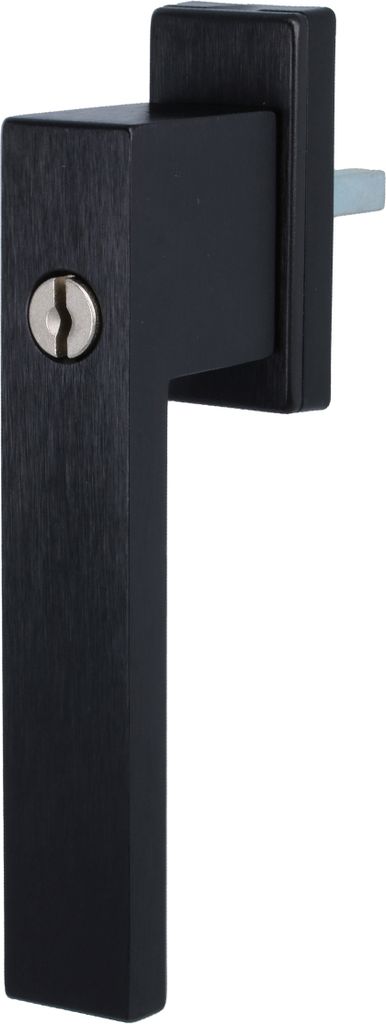 Design Fenstergriff Rasterolive Schwarz Aluminium Fensterbeschlag eloxiert - gebürstet abschließbar