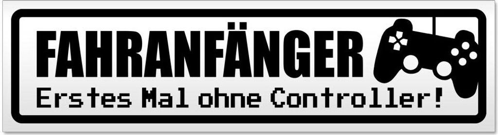 Kiwistar Fahranfänger - ohne Controller Magnetschild Schild magnetisch - 20cm Schwarz - Magnetfolie für Auto PKW Kfz
