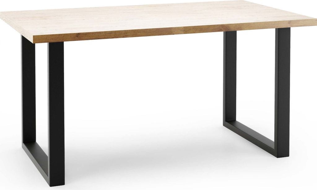 FURNLUX Esstisch Pablo Eiche Hell 80cm / Hauptfarbe: Beige / Abmessungen: 80 x 76 x 220 cm