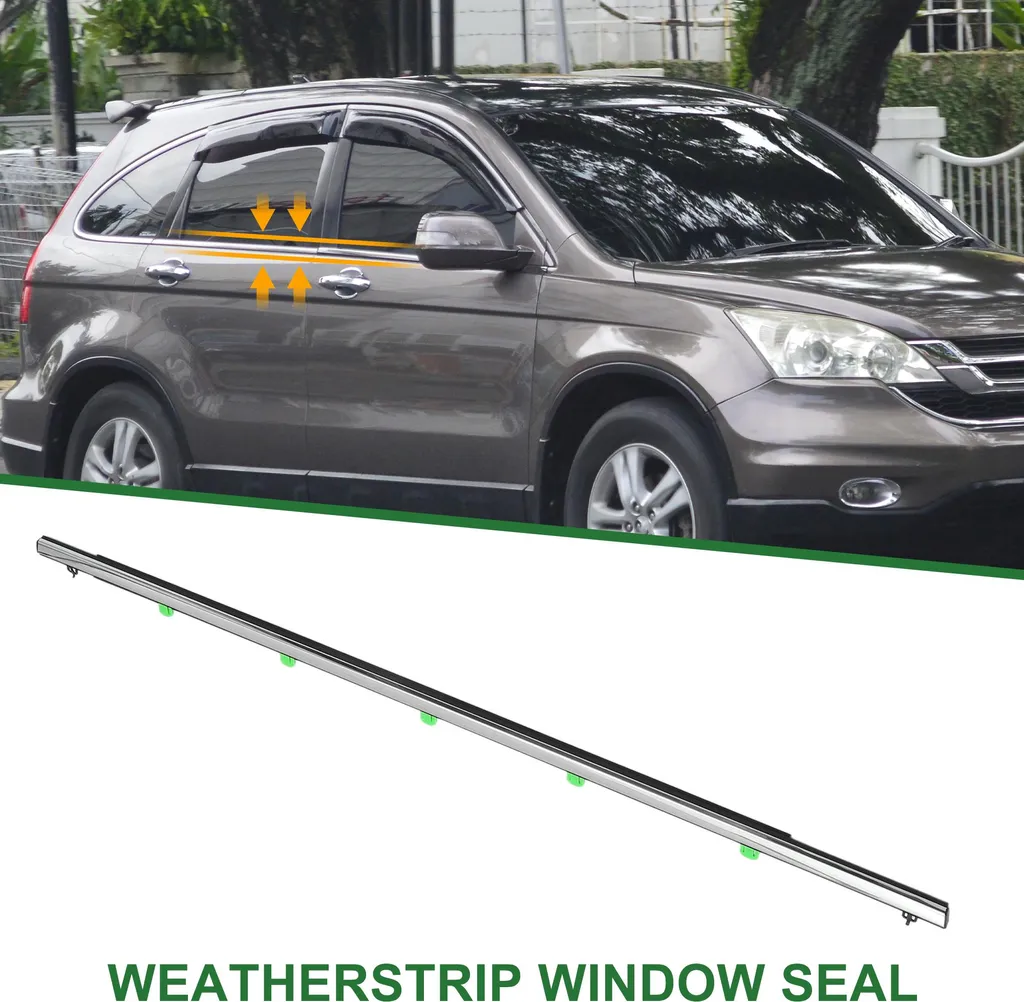 Lécheur de vitre extérieur pour Honda CR-V 2007-2011 PVC Noir et Argent