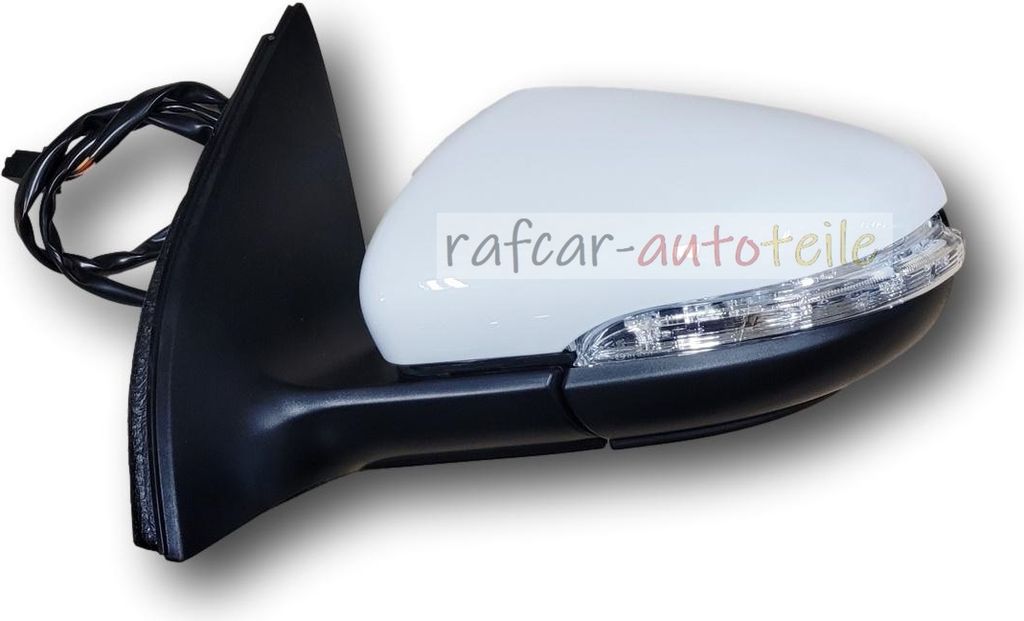 Außenspiegel Spiegel links elektrisch für VW GOLF VI 5K 2008 - weiss LB9A