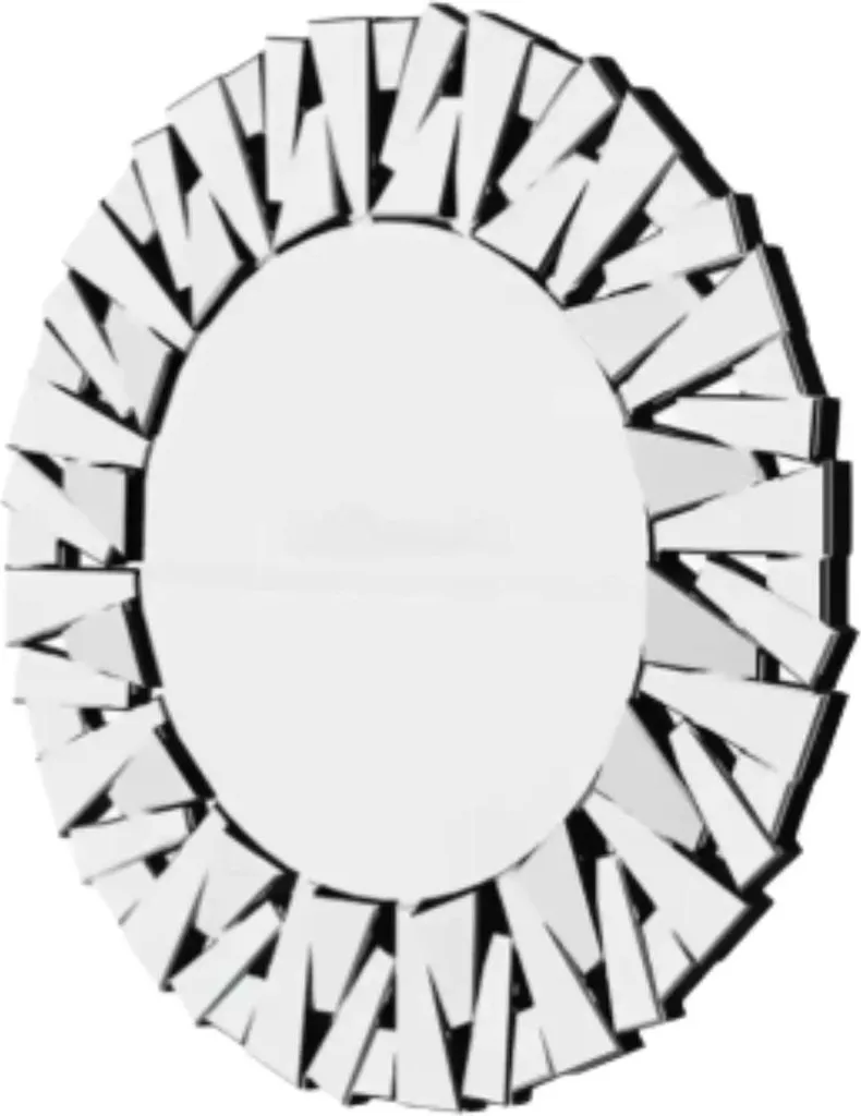 Miroir rond décoratif Vortex argenté - Grand miroir soleil 80x80 cm