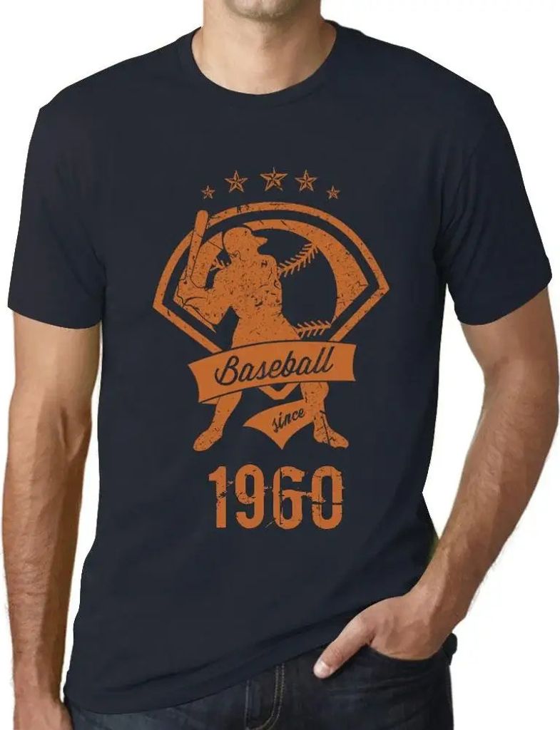 Herren Grafik T-Shirt Baseball seit 1960 – Baseball Since 1960 – Geschenk 64. Geburtstag Jahrestag 64 Jahre Jubiläum 64 Jährige Mann Jahrgang...
