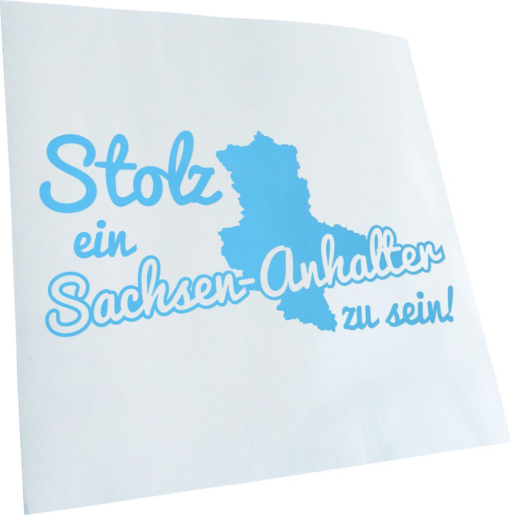 Kiwistar - Autoaufkleber - Sachsen-Anhalt Stolz - Lichtblau - 24x12cm - Aufkleber für Auto, Laptop, Fahrrad, LKW, Motorrad mehrfarbig JDM Decal Ra...