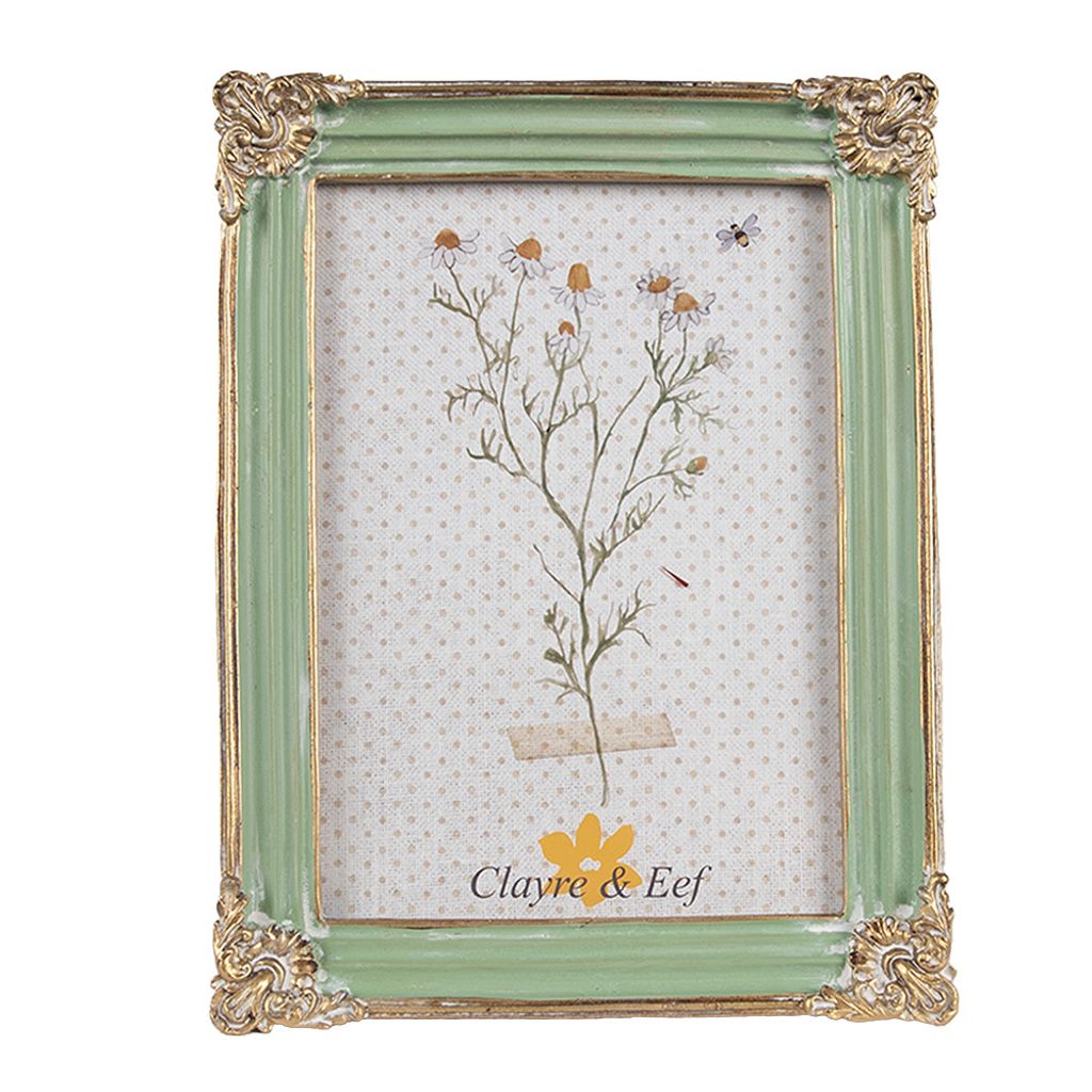 Clayre & Eef Bilderrahmen 13x18 cm Grün Polyresin