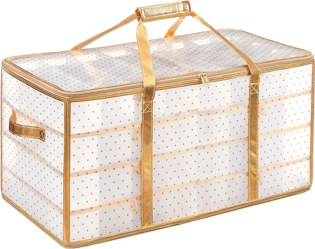 Organisateur de décorations de Noël - Sac de stockage rigide et empilable