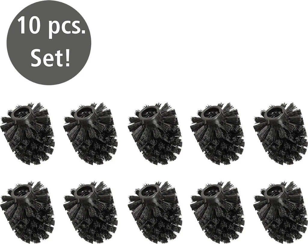 10 Têtes de Brosse WC Noires Interchangeables et Robustes pour Toilettes