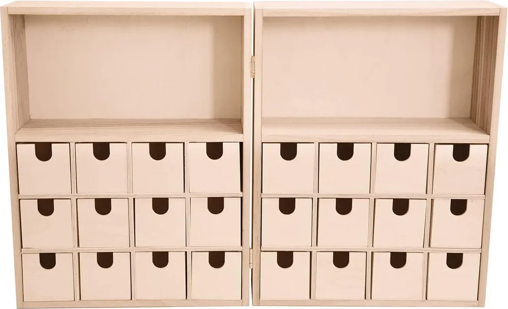 Calendrier de l'Avent 24 tiroirs 24 x 33 cm robuste et personnalisable DIY