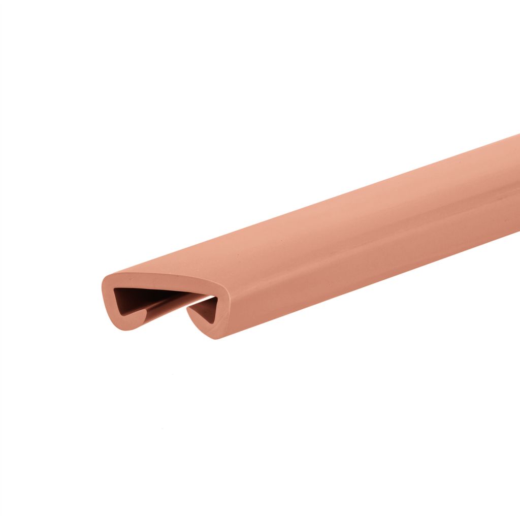 QUEST Handlauf PVC, Treppenhandlauf 40x8 mm, Kunststoffhandlauf, Handlaufverkleidung PREMIUM, Rutschfest, hellbraun, 1 m