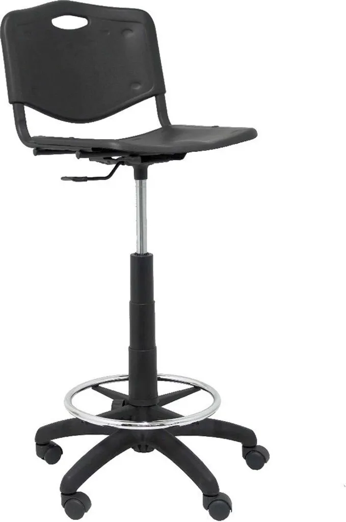 Tabouret Robledo noir en PVC : assise ergonomique et entretien facile