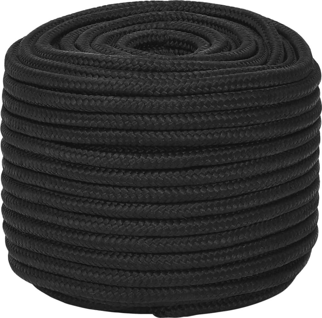 vidaXL Corde de bateau noir 14 mm 25 m polypropylène Image du produit 