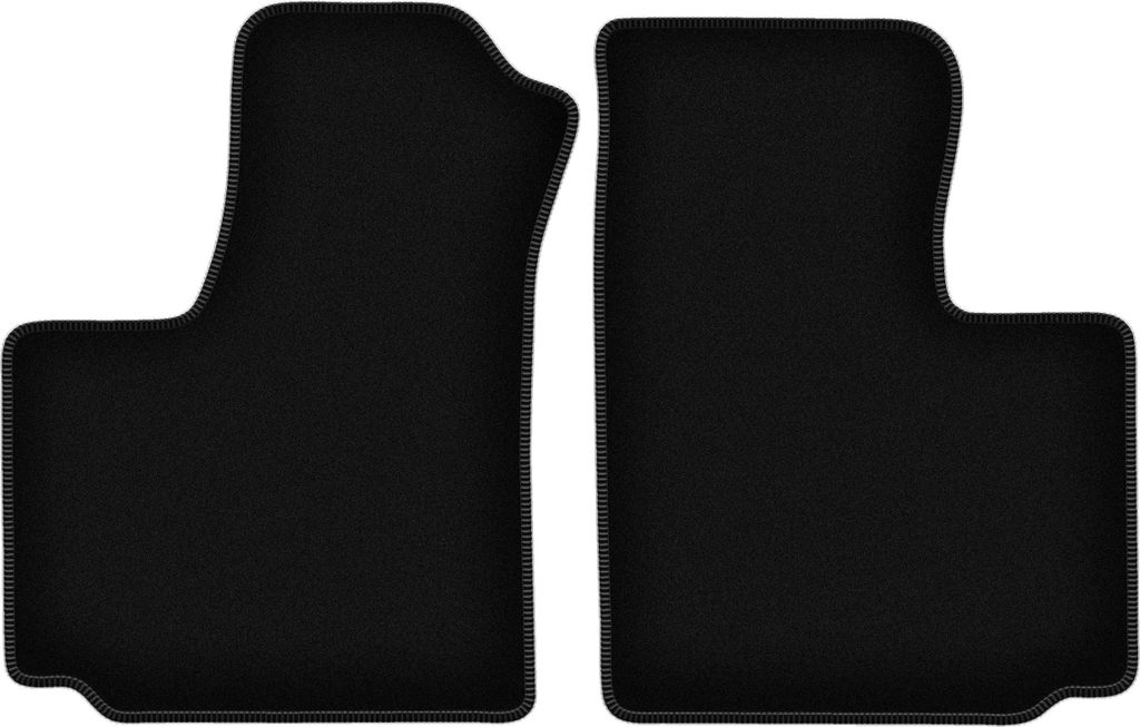 Wielganizator Velours-Autoteppiche vorne – passend für FIat Doblo I (kombivan, Bj. 2000-2009) – schwarz, passgenau, mit Befestigungen set 2 Stk.