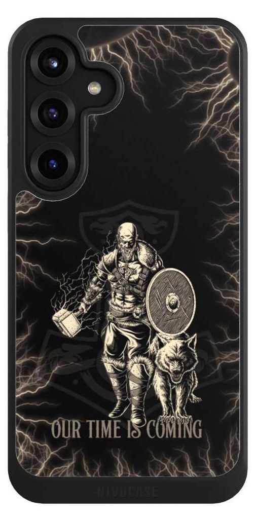 NIVOCASE Hülle für Samsung Galaxy S25+ Handyhülle NIVOcore Case Schwarz Serienmotiv Vikings Wikinger