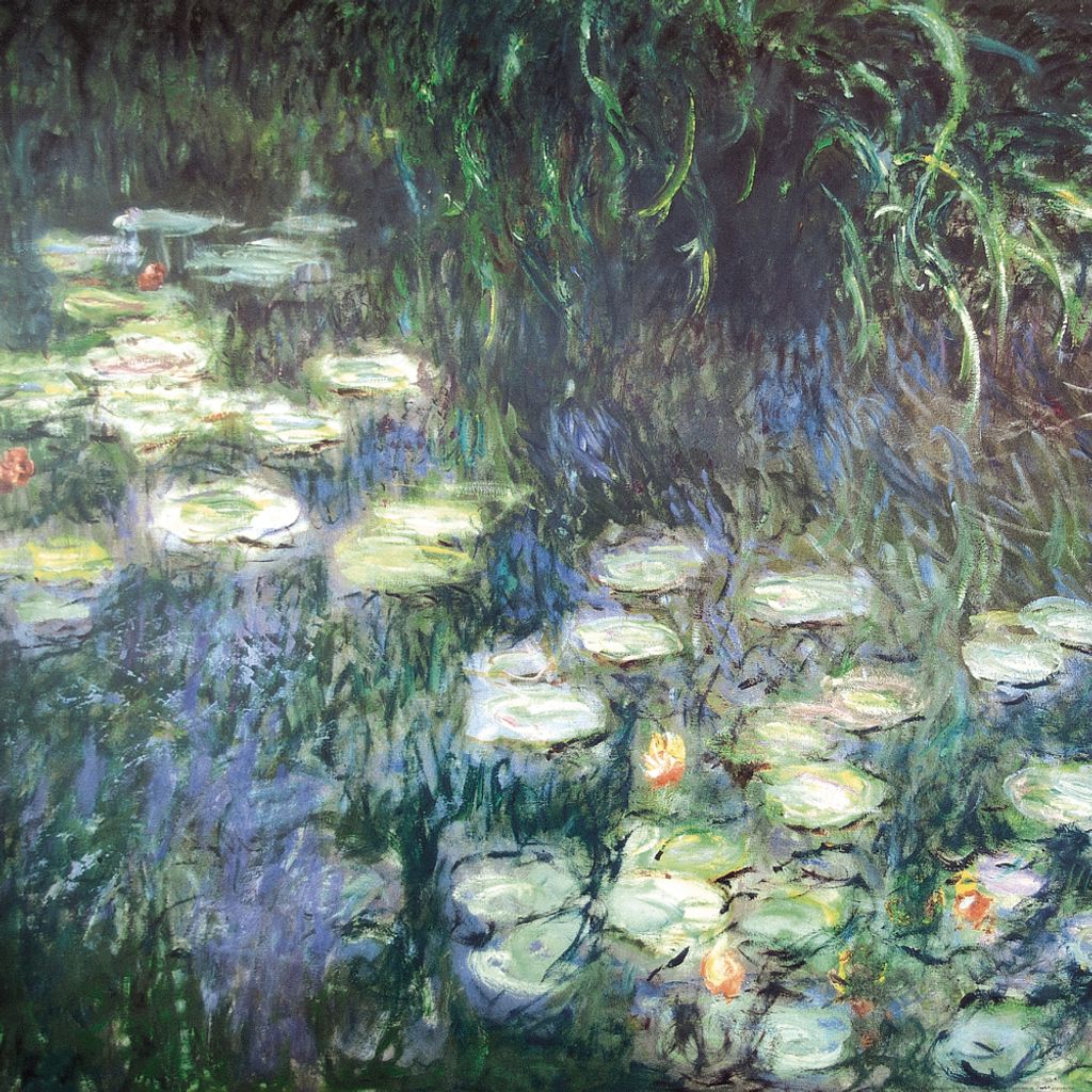 Claude Monet Kunstdruck Bild - Seerosen, Morgen (70 x 70 cm)