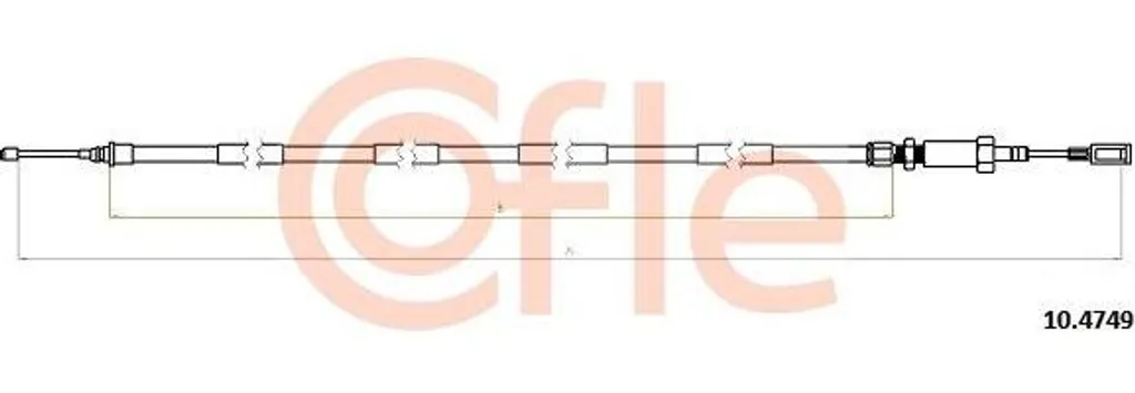 Câble de frein arrière pour Fiat Ducato - Fixation OE 1361721080