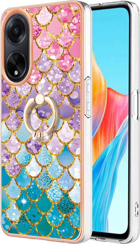Cover Oppo A98 5G Aesthetic: Silicone Morbido e Ring Holder Colorato