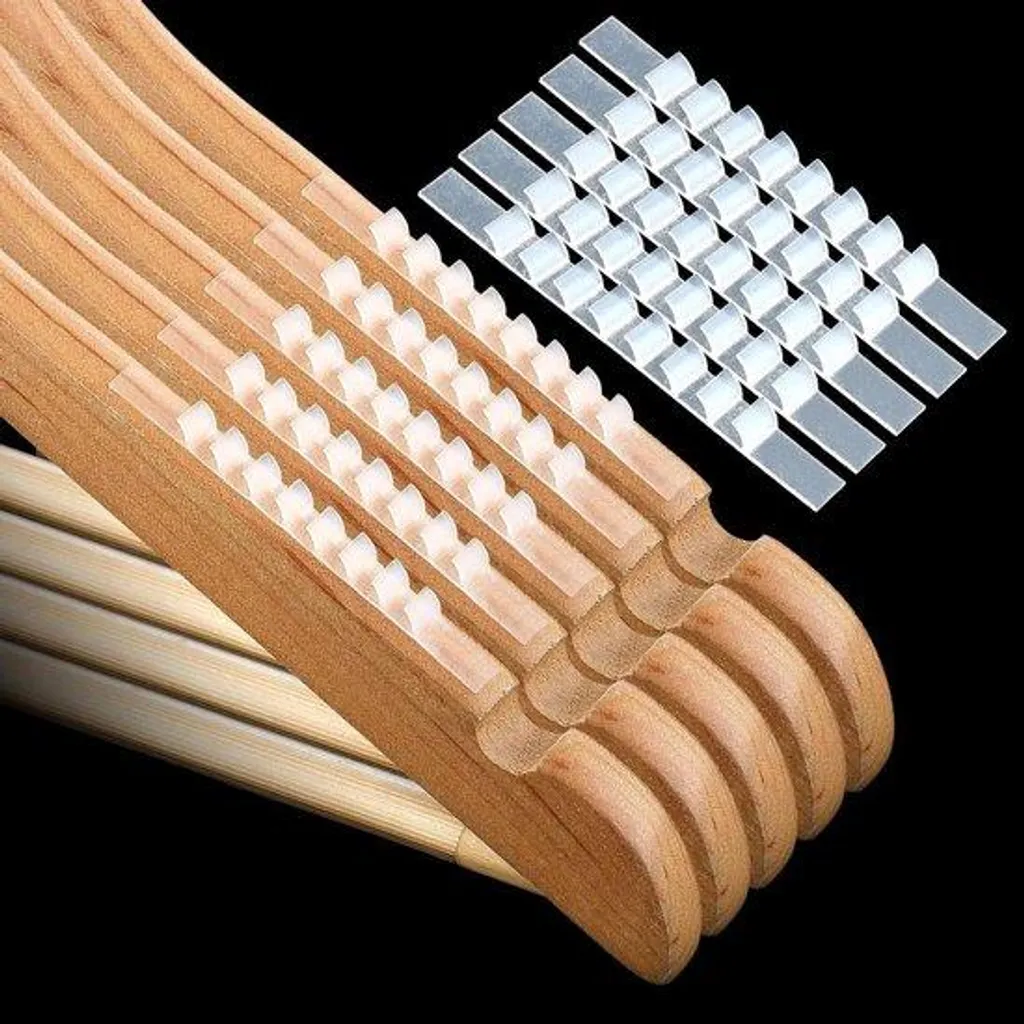 Bandes Antidérapantes en Silicone pour Cintres Bois et Plastique - 100 Pcs