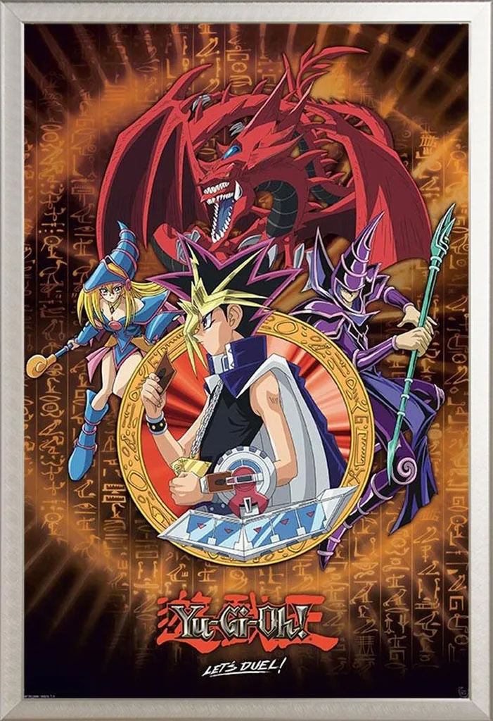 Décoration Murale Yu-Gi-Oh! Yugi et Slifer pour Gaming Room avec Cadre