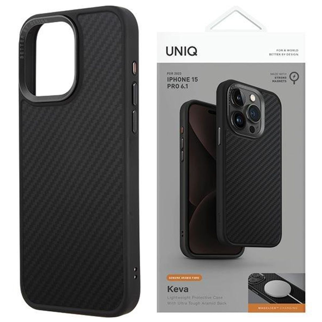 Etui UNIQ Keva do iPhone 15 Pro Max MagSafe czarny Zdjęcie produktu 