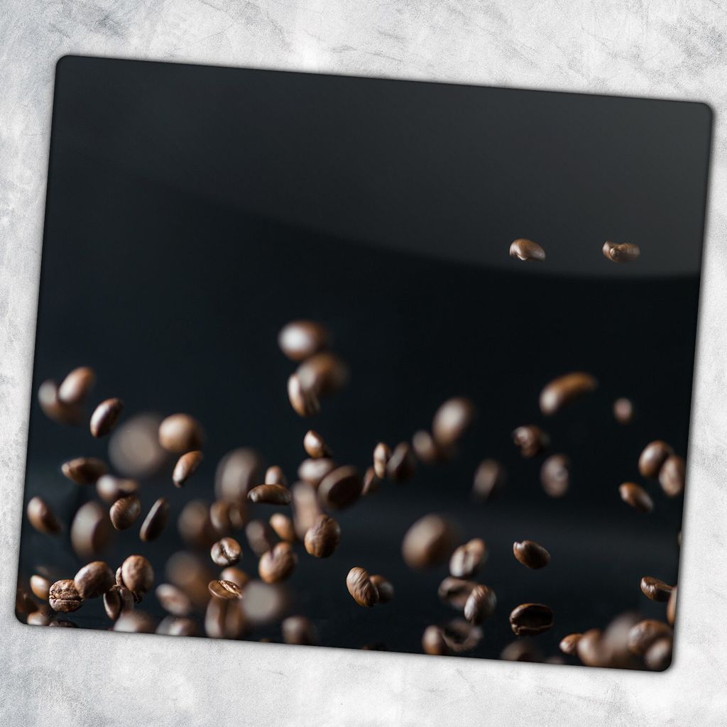 Glas-Herdabdeckplatten Glaskeramikkochfeld-Abdeckung Spritzschutz Glas 60 cm x 52 cm - Kaffeebohnen Kaffee