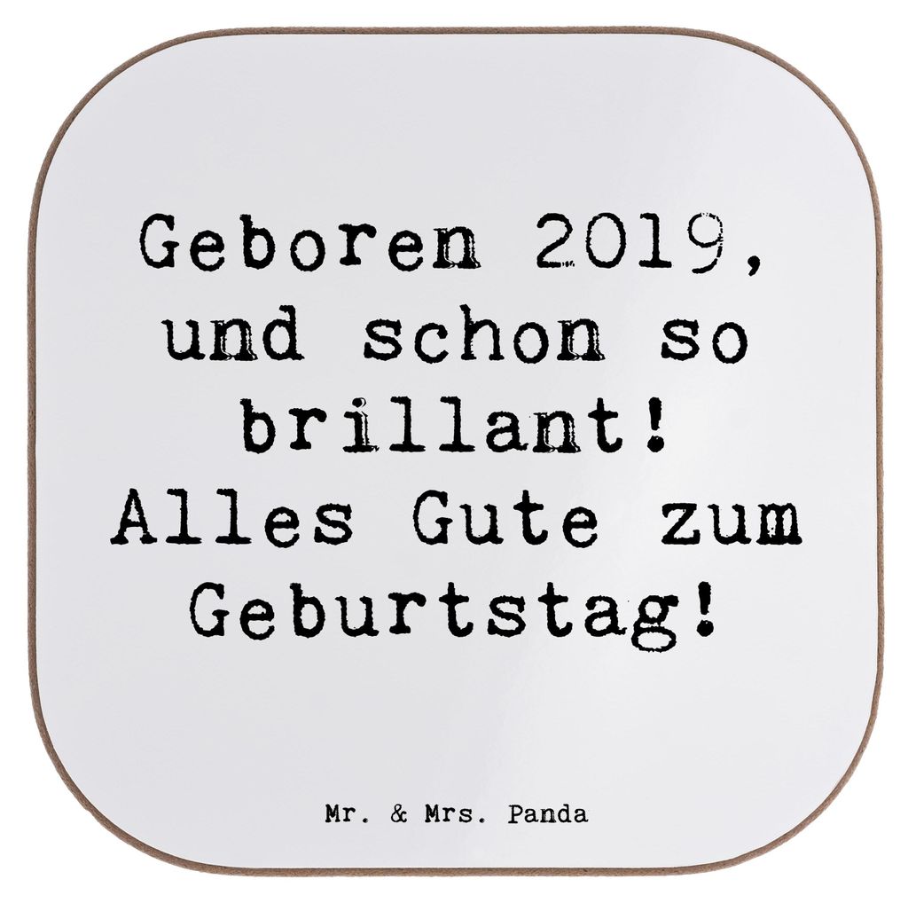 Mr. & Mrs. Panda Tischuntersetzer Spruch 2019 Geburtstag - Weiß - Geschenk, Geboren, Untersetzer für Gläser, Happy Birthday, gläseruntersetzer,...