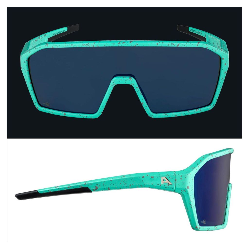 RAM Q-LITE - Verspiegelte, kontrastverstärkende und beschlagfreie Sport- und Fahrradbrille mit 100% UV-Schutz für Erwachsene, türkis-blau matt